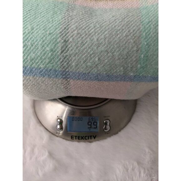 Pastel Multi-Color Square/Rectangle Pattern Acrylic Throw Baby Blanket 38" x 30" - Picture 10 of 10